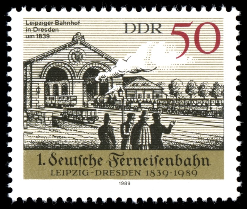 Leipzig station in Dresden (about 1839)