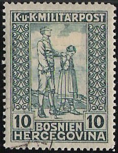 Stamp, War of the blind man, Austrian Occupation of Bosnia and Herzegovina,  , Disabled