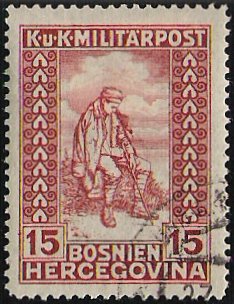 Stamp, An invalid of war, Austrian Occupation of Bosnia and Herzegovina,  , Disabled