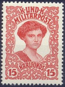 Stamp, Empress Zita, Austrian Occupation of Bosnia and Herzegovina,  