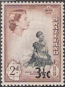 Stamp, Surcharged, Swaziland,  