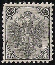 Stamp, Coat Of Arms With Numbers, Austrian Occupation of Bosnia and Herzegovina,  