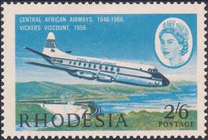 Stamp, Vickers Viscount, Rhodesia,  