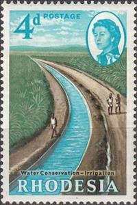Stamp, Irrigation Canal, Rhodesia,  , Agriculture, Canals