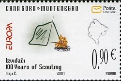 Stamp, 100 years of Scouting, Montenegro,  , C.E.P.T.