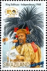 King Sobhuza - Independence 1968