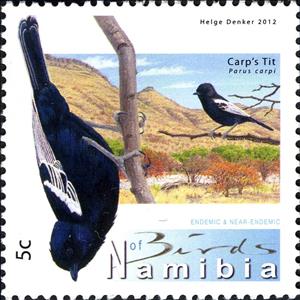 Stamp, Carp´s Tit (Parus carpi) , Namibia,  