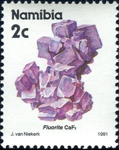 Stamp, Fluorite, Namibia,  , Minerals