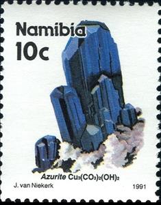 Stamp, Azurit, Namibia,  , Minerals