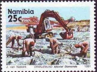 Stamp, Oranjemund Alluvial Diamond Mine, Namibia,  