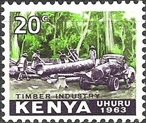 Stamp, Loading of logs, Kenya,  , Industry, Forestry
