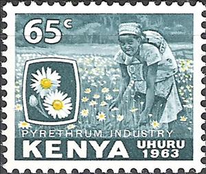 Stamp, Dalmatian insect flower, Kenya,  , Flowers, Industry, Medicines