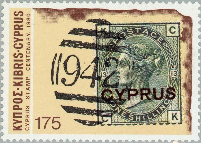 Postmark 942 (Larnaca) on 1s British stamp