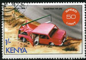 Stamp, Speed does not pay, Kenya,  , Cars, Roadsafety