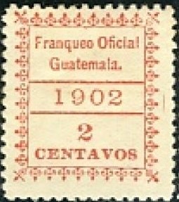 Stamp, Decorative frame with inscription, Guatemala,  