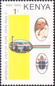 Pope, Nairobi Cathedral, papal flag, dove