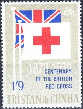 British & Red Cross flags, different