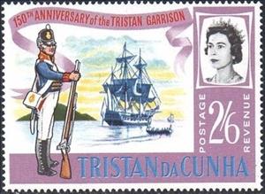 Stamp, Garrison, different, Tristan da Cunha,  
