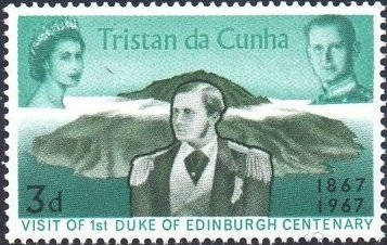 Stamp, Tristan da Cunha, Princes Alfred and Philip, and Queen Eliza, Tristan da Cunha,  