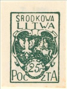 Stamp, Coat of arms, Central Lithuania,  