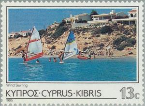 Stamp, Wind-surfing in Paphos, Cyprus,  , Ships, Vehicles, Aquatic Sports, Sailing Ships