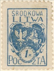 Stamp, Coat of arms, Central Lithuania,  