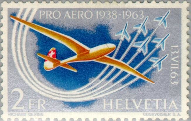 "Pro Aero 1963": Sailplane in front of jet aircraft