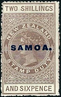 Stamp, Overprinted in Blue, Samoa,  