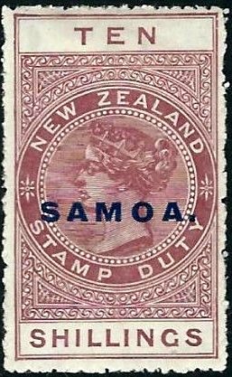 Stamp, Overprinted in Blue, Samoa,  