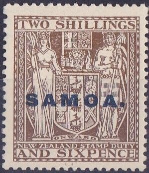 Stamp, Overprinted in Blue, Samoa,  