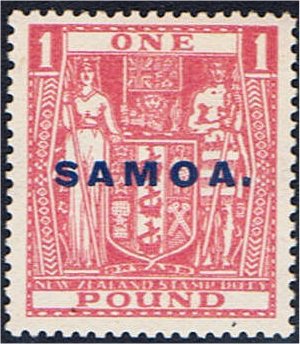 Overprinted in Blue