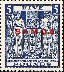 Stamp, Overprinted in Red, Samoa,  