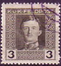 Stamp, Emperor Karl I, Austria,  , Heads of State, Emperors