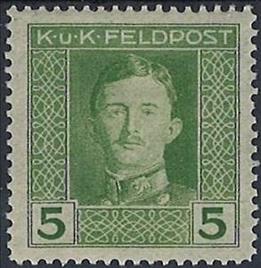 Stamp, Emperor Karl I, Austria,  , Heads of State, Emperors