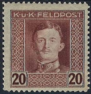 Stamp, Emperor Karl I, Austria,  , Heads of State, Emperors