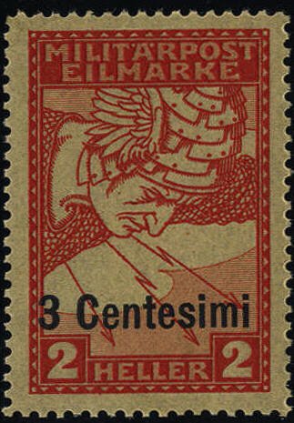 Expres with overprint in Centesimi