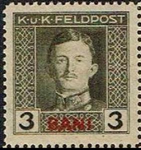 Stamp, overprint BANI, Austria,  
