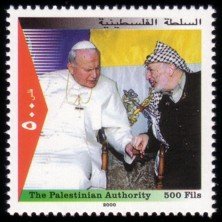 Pope, Yasser Arafat holding hands