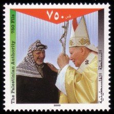 Pope touching Arafat’s shoulder