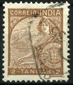 Stamp, Portugal and Galeasse, India, Portuguese,  