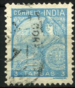 Stamp, Portugal and Galeasse, India, Portuguese,  