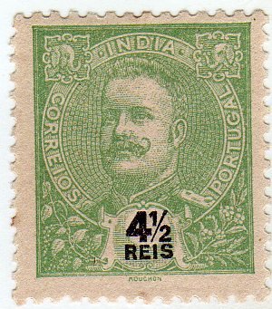 Stamp, Carlos I, India, Portuguese,  