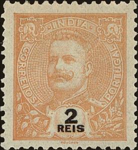 Stamp, Carlos I, India, Portuguese,  