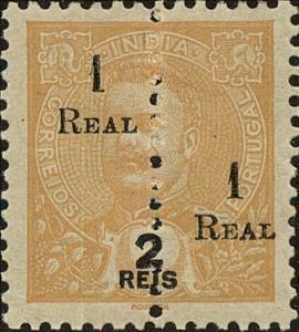 Stamp, Carlos I 2 Halfs, India, Portuguese,  
