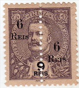Stamp, Carlos I 2 Hafls Overcharged, India, Portuguese,  