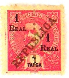 Stamp, Carlos I 2 Halfs, India, Portuguese,  