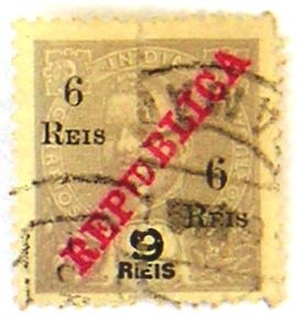 Stamp, Carlos I 2 Halfs, India, Portuguese,  