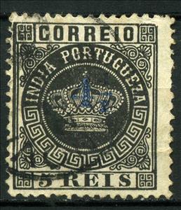 Stamp, Crown, India, Portuguese,  