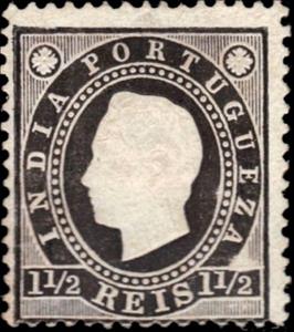 Stamp, King Luis I., India, Portuguese,  