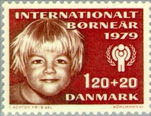 Stamp, International Year of The Child, Denmark,  , U.N.O., Children, International Years